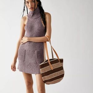 Free People Claude Mini Dress Pull On Oversized Turtleneck Soft Stretch Knit M